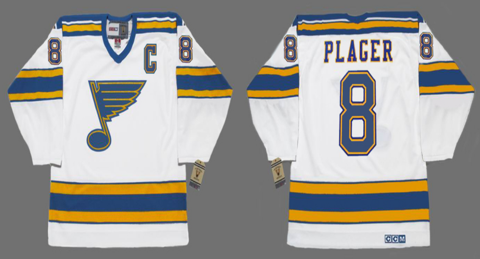 2019 Men St.Louis Blues 8 Plager white style #2 CCM NHL jerseys
